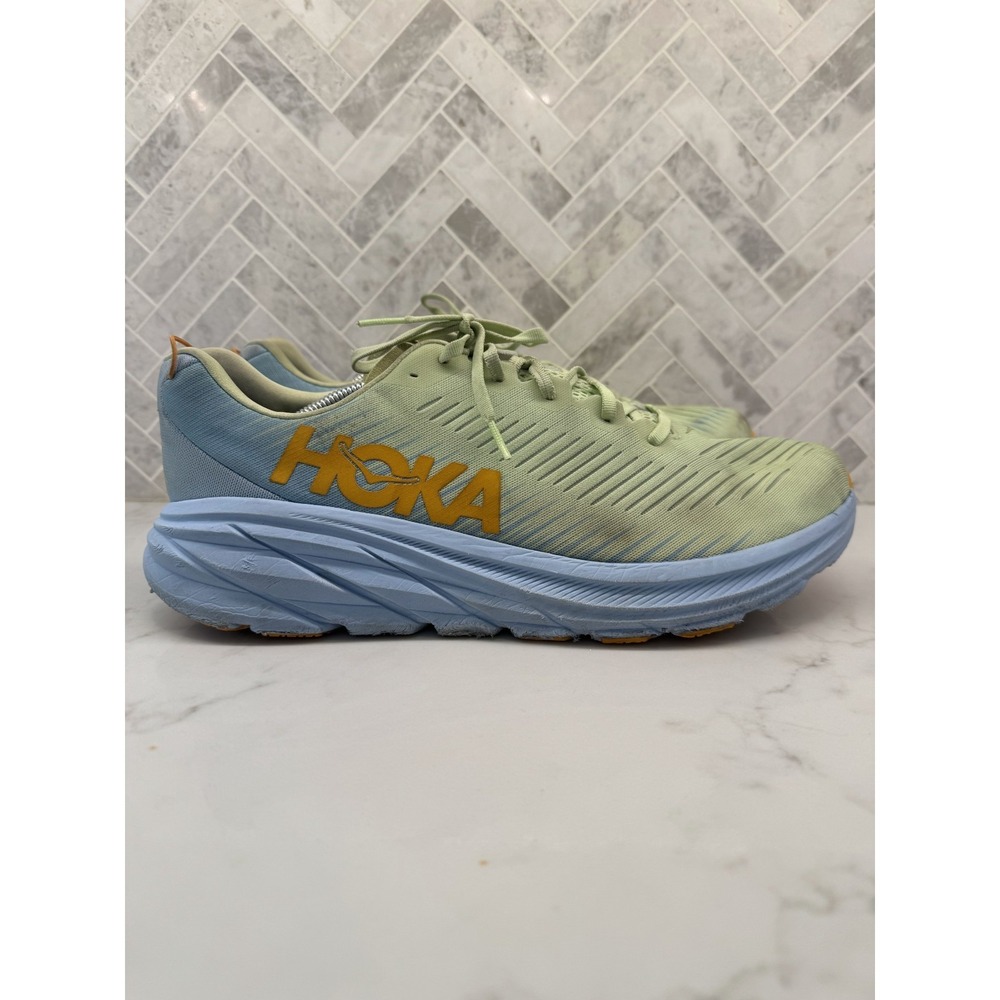 Hoka One One Rincon 3 Running Shoes Mens 13 D 13D Neon Yellow Athletic Sneakers